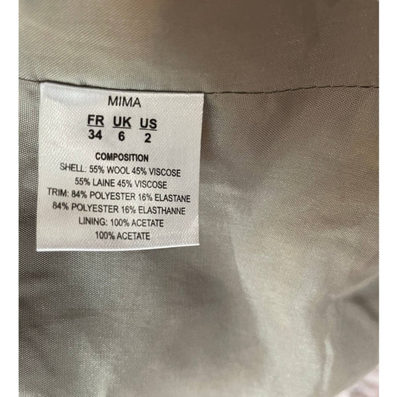 Anthropologie Manoush Womens Button Front Ruffle Wool Coat Jacket Size 2 Gray - Picture 9 of 9